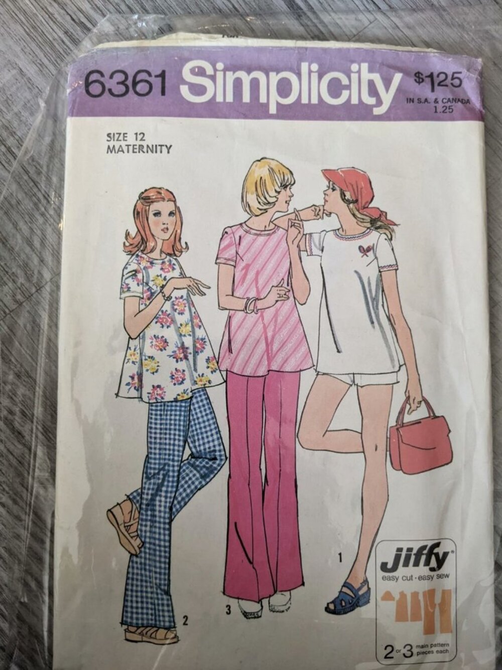 Vintage 1974 Simplicity 6361 Misses Maternity Pants Shorts Top Sz 12